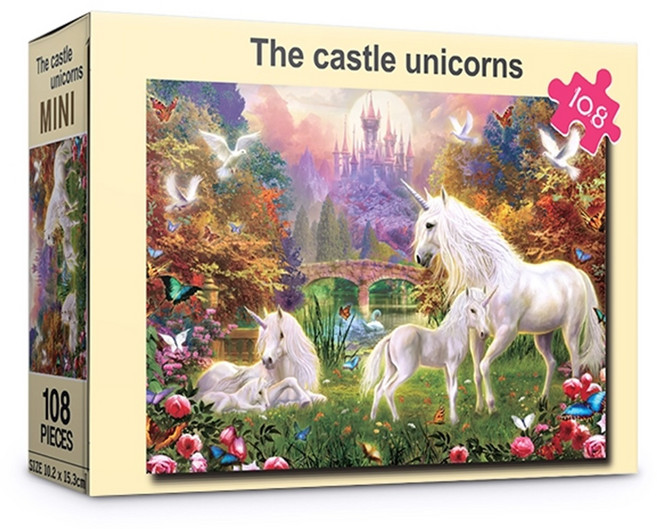 직소퍼즐 풍경 명화 유니콘 108피스 PL108-35, 혼합색상, 1개