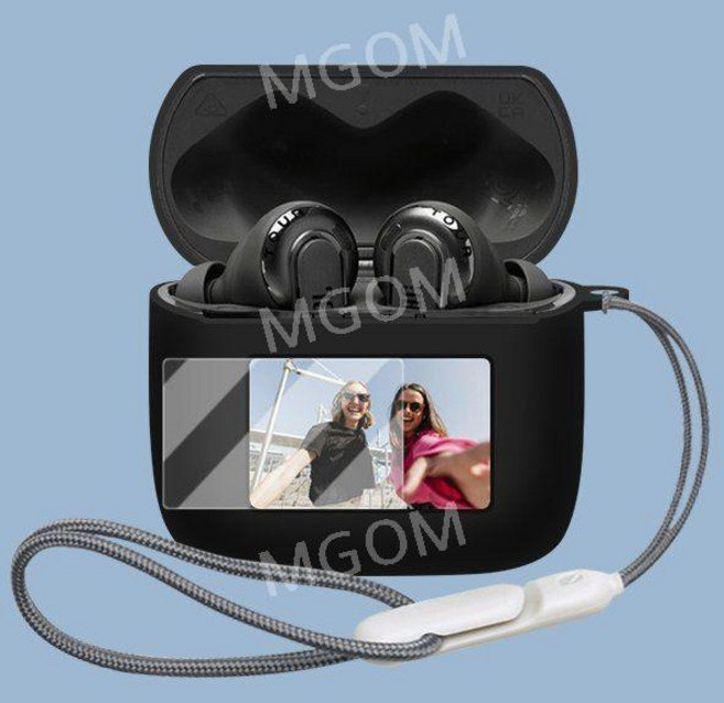 JBL TOUR PRO3 케이스 보호 커버 실리콘 액정보호 필름 무선 이어폰 호환 이어버드, 투어 프로 3, 블랙+스트랩+액정필름, 1개