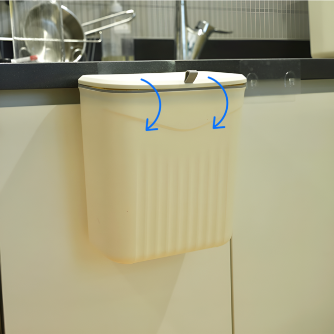 스페셜라이프 주방 휴지통 음식물 쓰레기통 걸이, 베이지