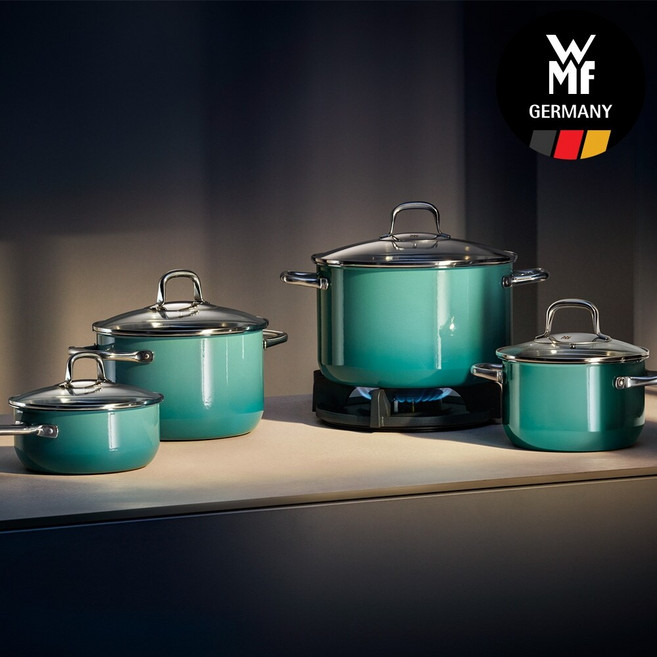 [WMF] 퓨전테크 오션그린 냄비 4종 세트(16편수 16H 20H 24H), 1세트
