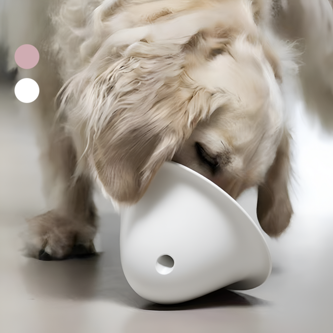 강아지 애견 먹이 숨김 간식볼 혼자놀기 노즈워크 장난감, 1개, 화이트