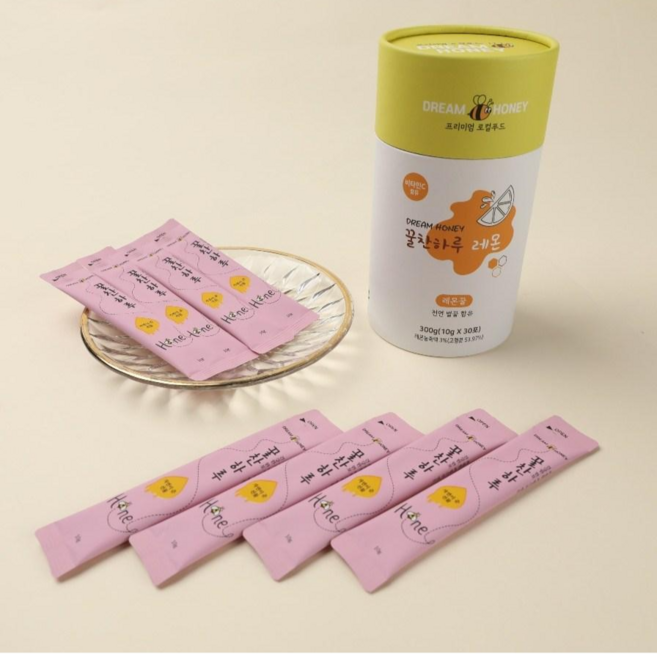 프리미엄 스틱 면역 관리 건강 레몬 가득 비타민 레몬 꿀 레몬차 레몬스틱, 5박스, 300g