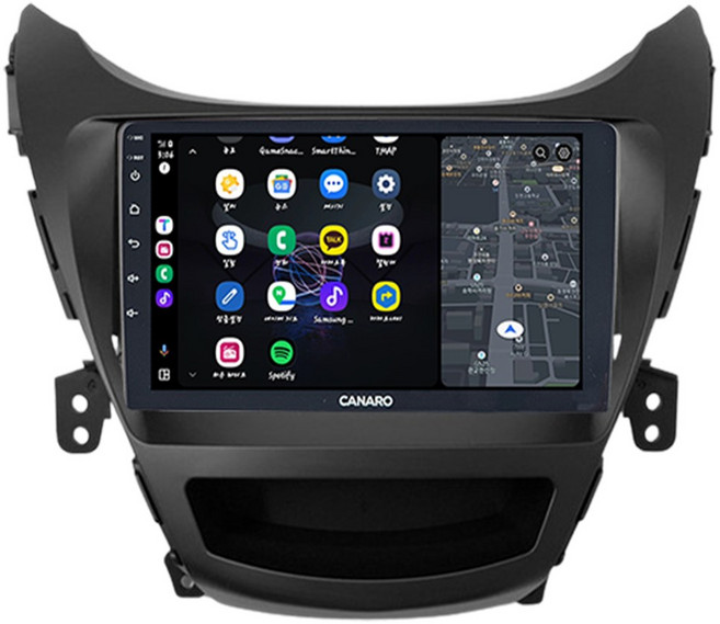 카나로 현대 아반떼MD (10~13년식) 마감재포함 안드로이드오토 카플레이 전용 9인치 올인원 네비게이션, 2GB, AMD 본품