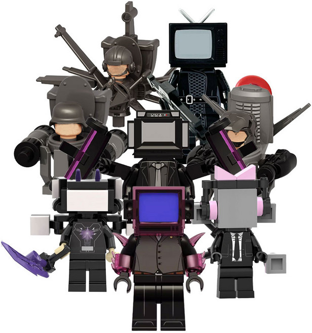 로앤제이 스키비디 토일렛 미니블록 8종세트 아스트로의 공격, 1개 세트(8pcs), 1개