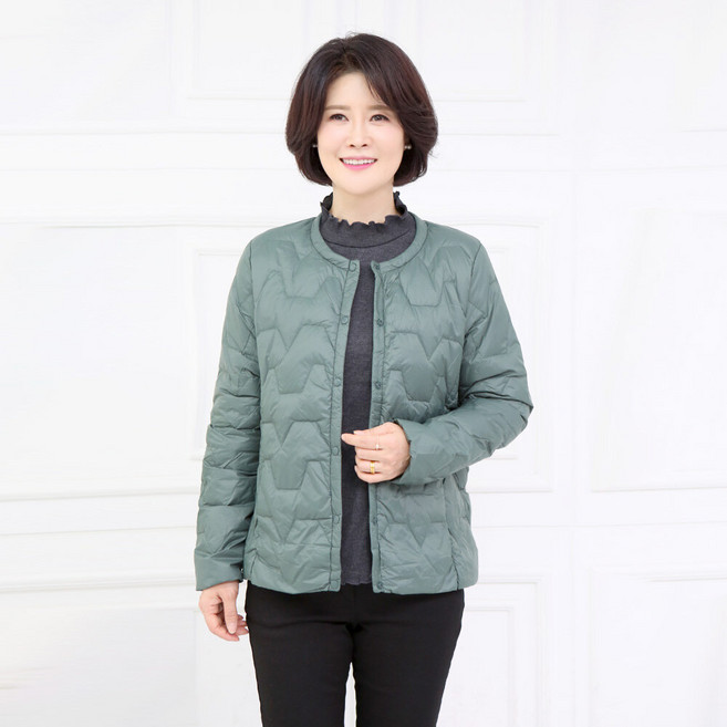 모슬린 엄마옷 퍼즐 오리털 패딩 숏 점퍼 516FGH028 마담/중년여성/빅사이즈/50대/60대