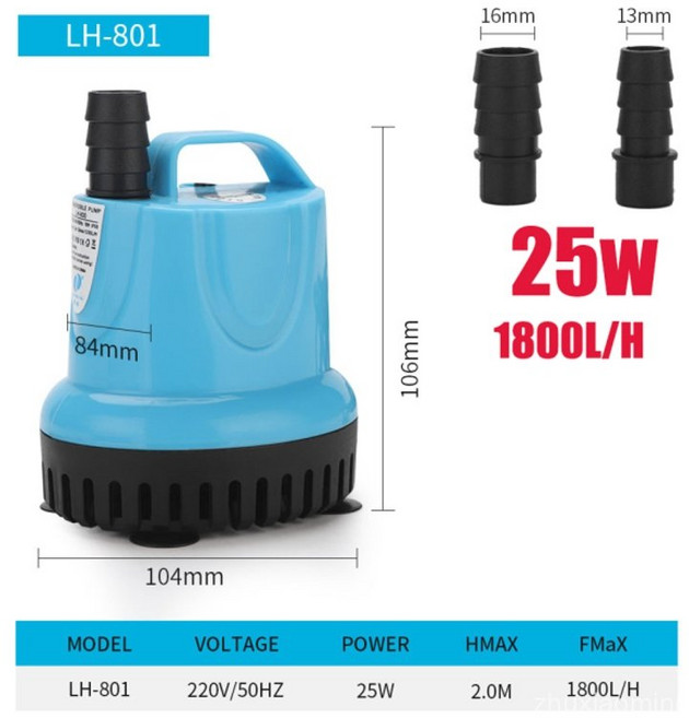 소형 펌프 배수용 수중 펌프 2마력 220v 양수기 101825456085105w 600-4500lh 잠수정 워터 수족관 물고기 연못 탱크 주둥이 마린 온도 제어 176, 25W, EU 플러그, 1개