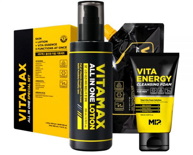 미프 비타맥스 남성화장품세트 (올인원 스킨로션 350ml+폼클렌징 150ml), 비타맥스 올인원 로션 세트+비타 폼클렌징, 1개