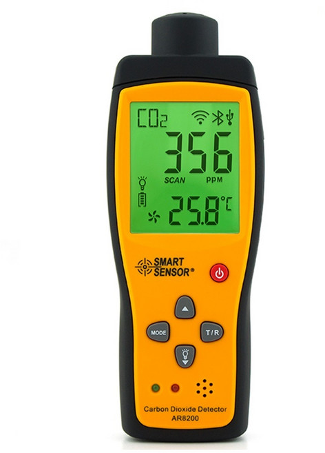 SOJ_대동상사 재고보유 이산화탄소측정기 AR-8200 350~9999ppm 가스탱크 점검 실내공기질측정 확산식 산럽현장 이산화탄소량검출 법적장비 CO2측정 한글설명서, 1개