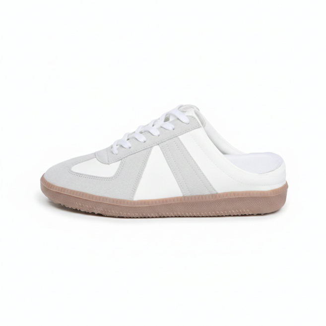 키노이 라이언 4cm 키높이 독일군뮬 스니커즈 화이트