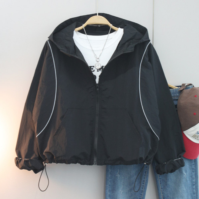 달콩 여성 봄신상 간절기 로잉바스락후드바람막이점퍼