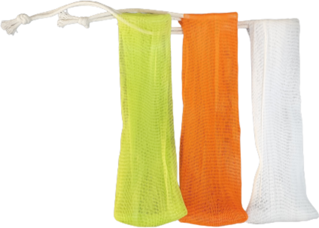 네이처픽 국내제작 옥수수전분 생분해 PLA 비누망, 2. 혼합(백/홍/녹) 3개입, 1세트