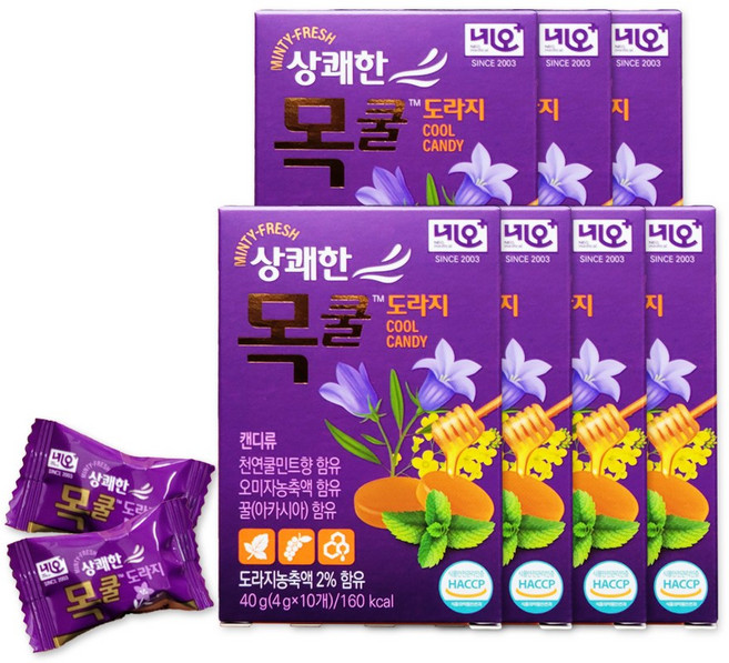 네오 상쾌한 목쿨 도라지 캔디, 40g, 7개