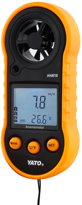 야토 디지털 풍속계 휴대용 바람 풍량 온도 측정기, 1개