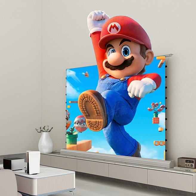 모두이룸 자동롤링스크린 빔프로젝터 스크린 CLR초단초점, 화이트소프트, 100인치