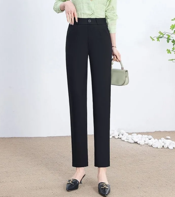 LEXIN 봄가을 스판 하이웨스트 슬림 통바지 정장바지 오피스룩