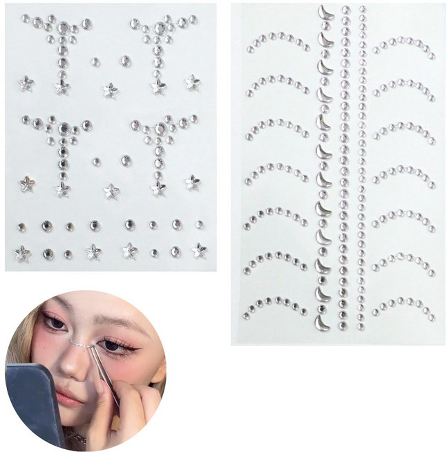 도나토르 반짝이 페이스 메이크업 파츠 스티커 2p, 2개