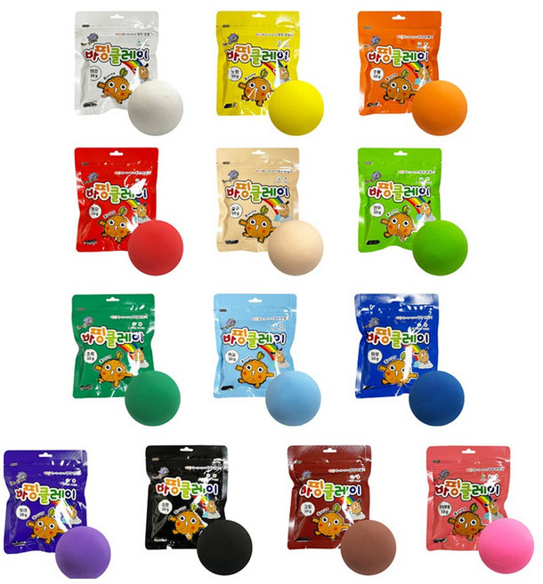 대한산업 컬러클레이 50g 점토 칼라, 빨강