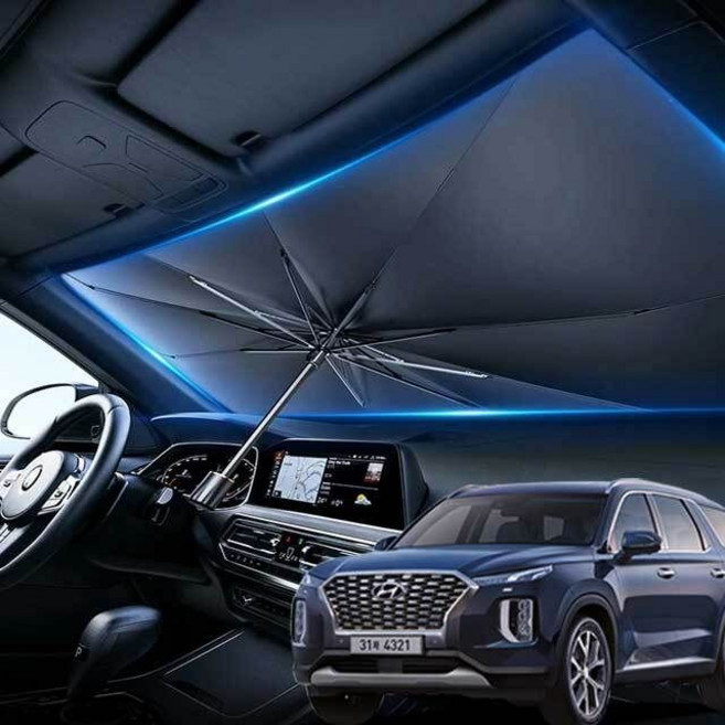 펠리세이드 우산형 햇빛가리개 차량용앞유리커버 암막 sun*966MK, 1개