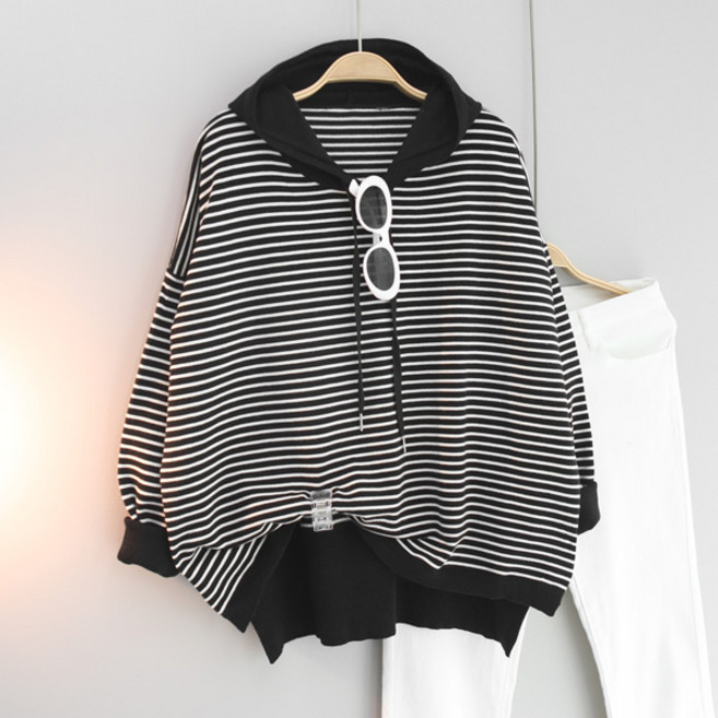 달콩 우디단가라후드니트 롱니트 긴팔 데일리룩 캐주얼