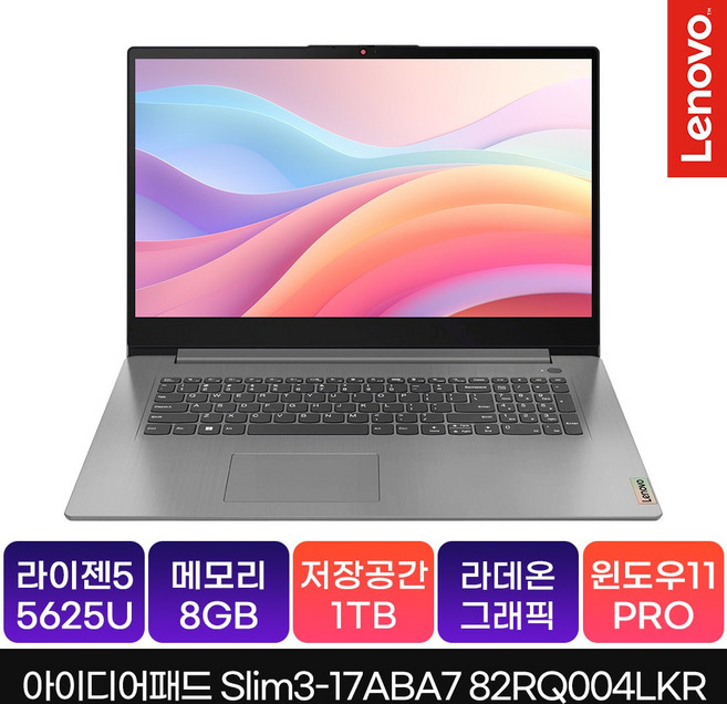 레노버 2022 아이디어패드 슬림 3 17ABA7 17.3 라이젠5 라이젠 5000 시리즈, Arctic Grey, 1TB, 8GB, WIN11 Pro, 82RQ004LKR