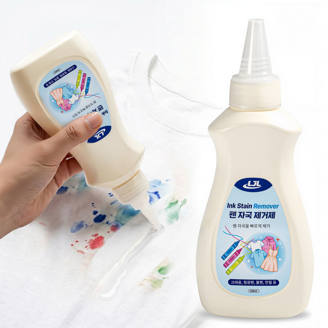 LJL 펜 자국 제거제 볼펜자국 잉크 볼펜 형광펜 제거 발자국 얼룩 제거제 다용도 제거제, 1개, 250ml