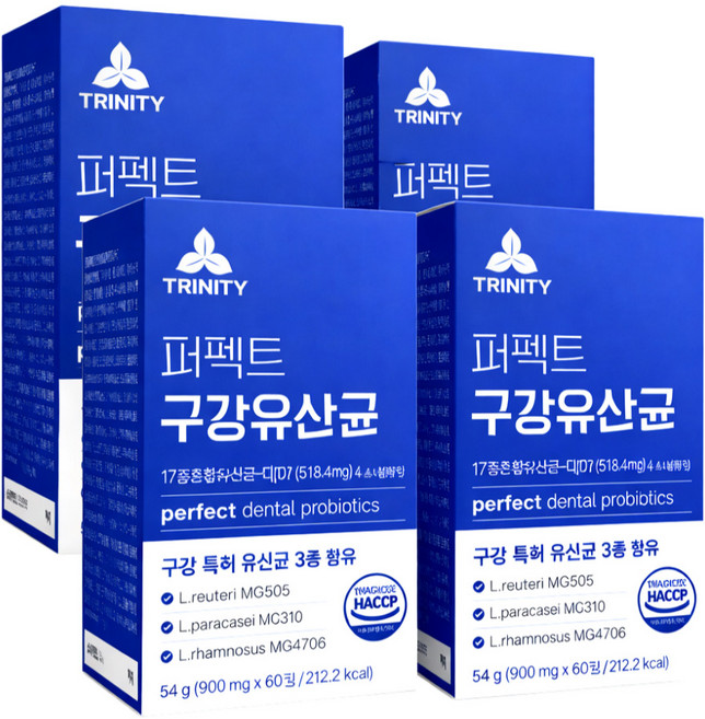 [판매1위] 구강유산균M18 식약청인증 닥터파이토 / 퍼펙트 구강 유산균, 4개, 60정