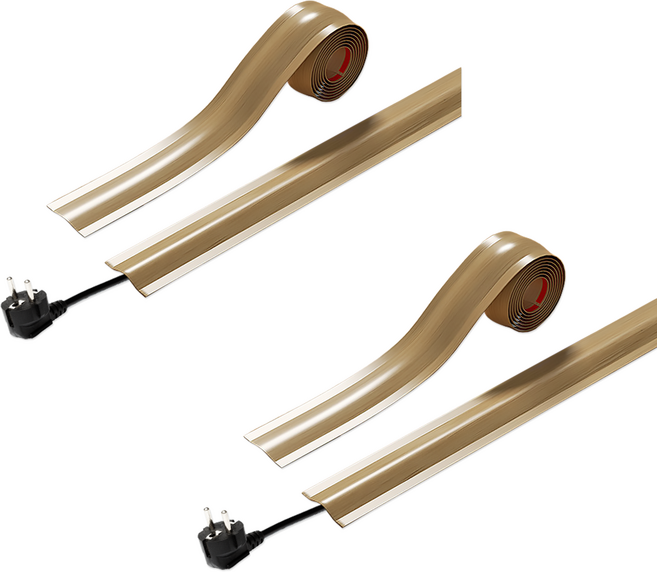 리빙로드 PVC 전선 정리용 케이블 커버 (롤 타입), 우드, 2개