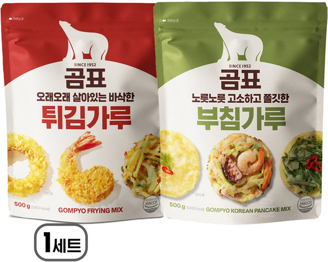 곰표 튀김가루 + 부침가루 지퍼백 구성, 1kg, 1개