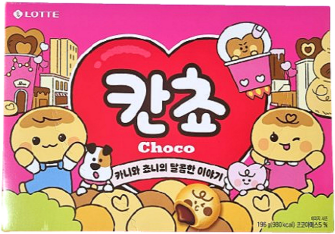 롯데 초코 칸쵸, 196g, 1개