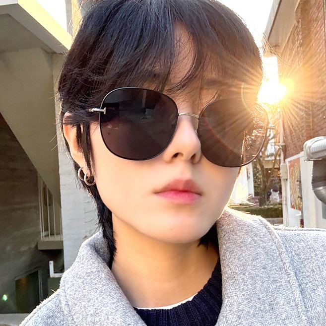 남자 여자 대두 큰머리 빅 오버사이즈 포인트 메탈 패션 선글라스