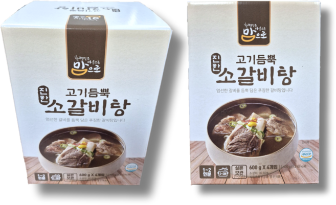 도야지식품 맘으로 고기듬뿍 진한 소갈비탕, 600g, 4개