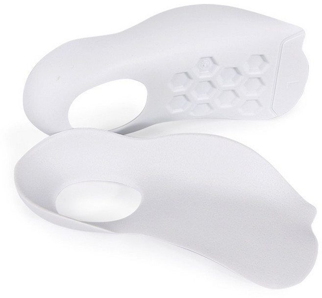 1/2구성 요족 깔창 기능성 아치 보조 평발 뒤꿈치 실리콘, 화이트-M 1세트, 1개