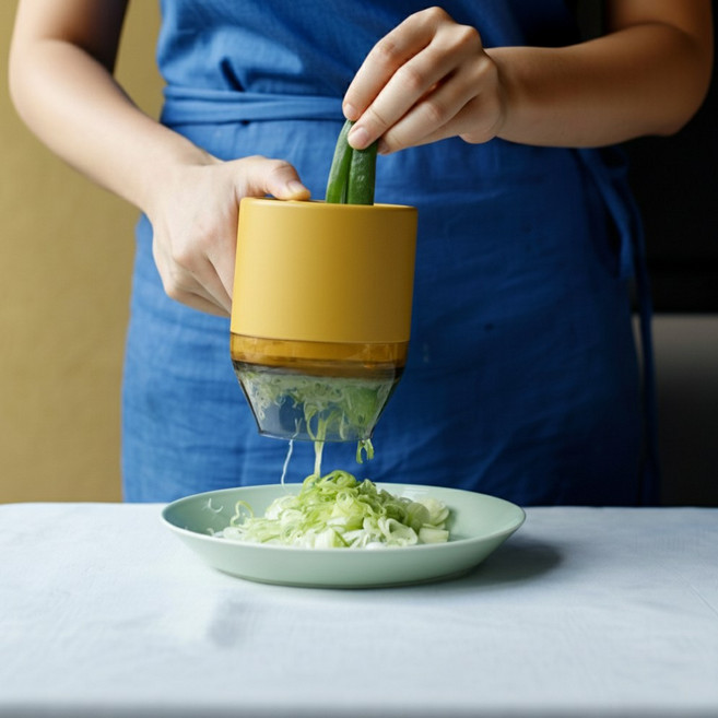 푸드시터 다용도 채칼 다지기, 레몬옐로우, 1개