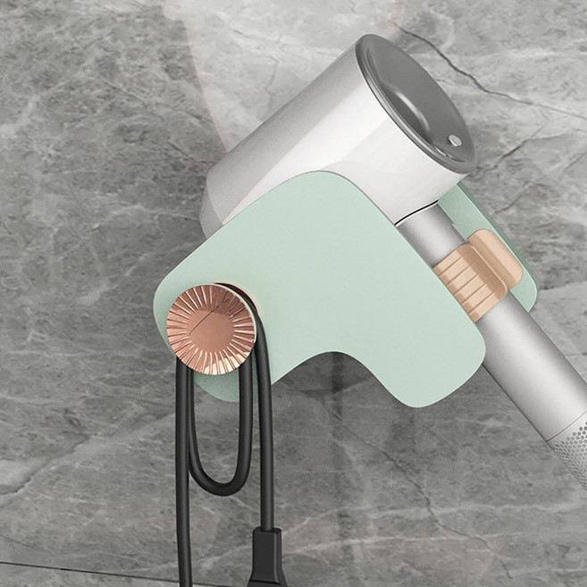 리빙쉘 드라이기 거치대 헤어드라이어 홀더 무타공 드라이기꽂이, 파스텔그린, 1개