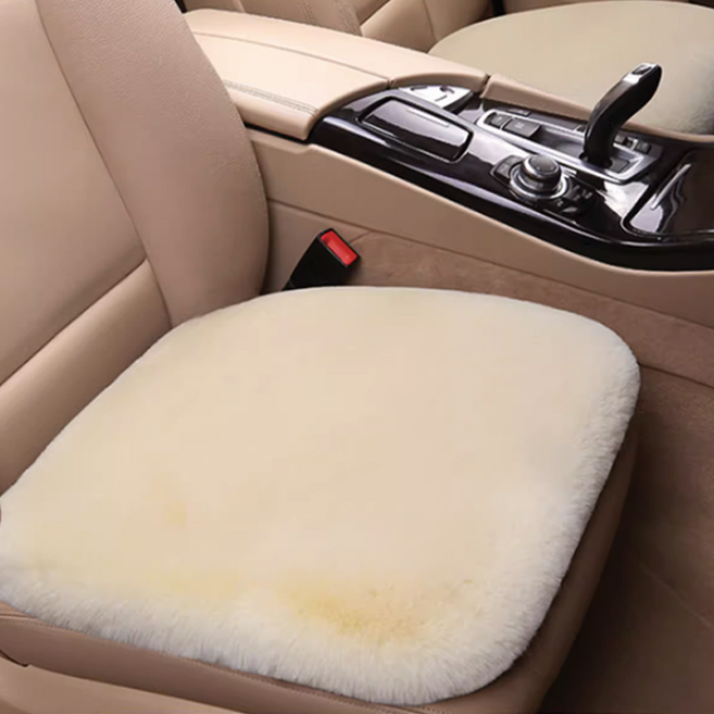 (시즌off 특가) 1+1 시크벤 포근한 극세사 겨울 방석 따뜻한 차량용 의자 자동차 시트 FW01, 베이지, 2개