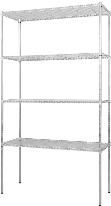 比架王 輕型波浪架 120x45x210公分 四層儲物架, 電鍍, 1個