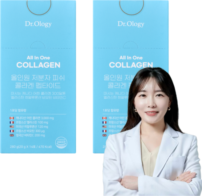 닥터올로지 올인원 저분자 피쉬 콜라겐 마시는 어린 300달톤 엘라스틴 히알루론산 비오틴, 2박스, 210g