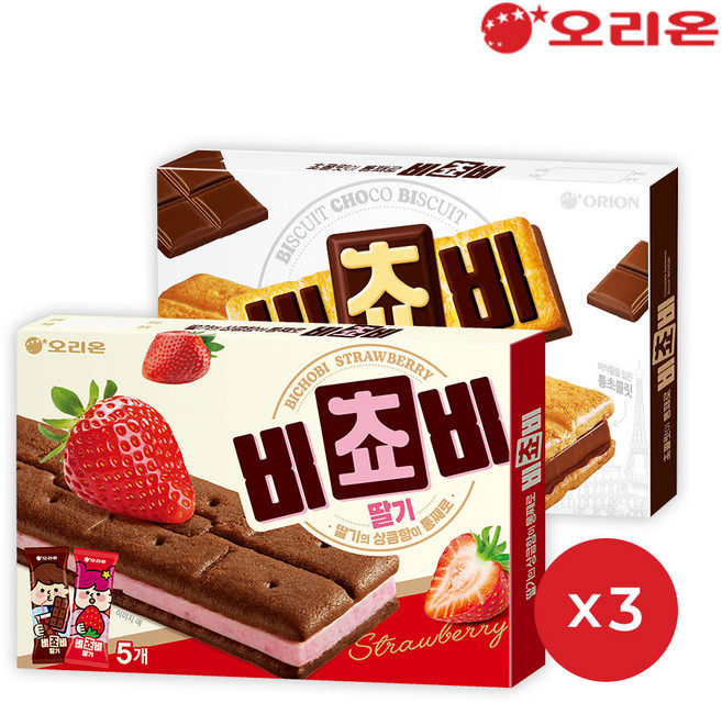 오리온 딸기 비쵸비 5P (125g) + 비쵸비 초코 5P (125g), 125g