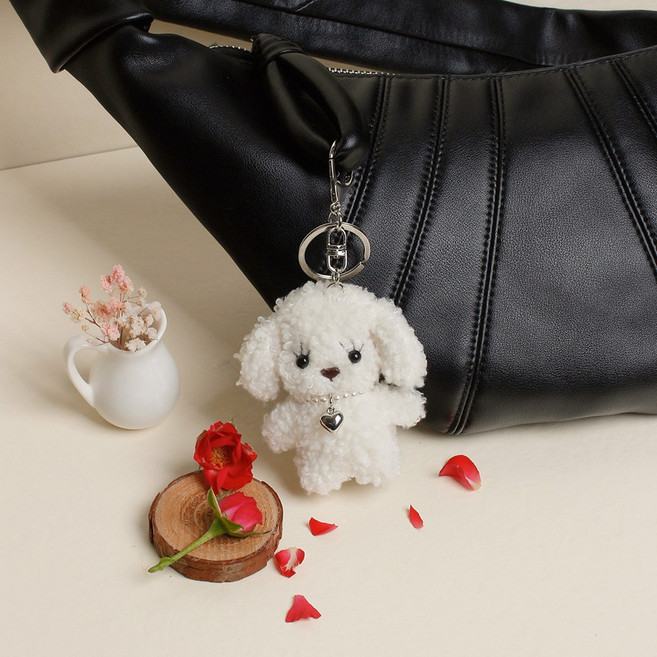 초콜리트쥬얼리 뽀삐 귀여운 강아지 뽀글이 푸들 인형 키링 백참 자동차키링 - 6color