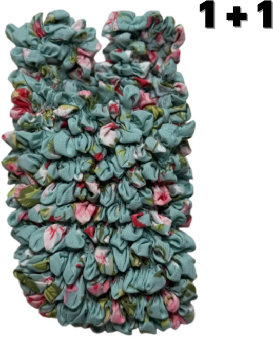 쉬어가게 휴대용 요술 주름 장바구니, 1개, 민트 꽃무늬