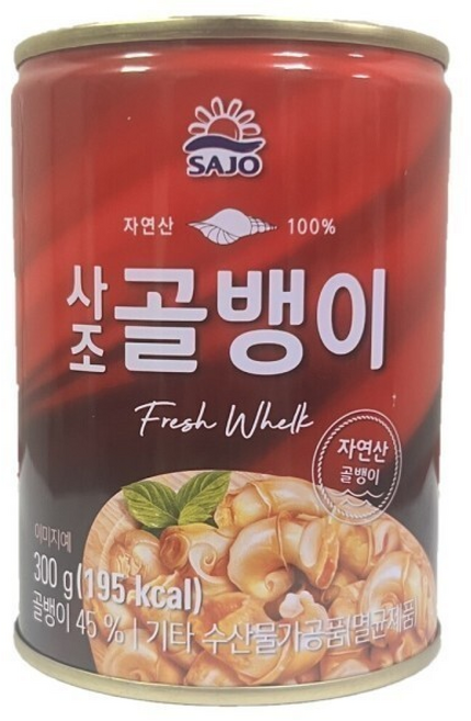 사조 자연산 골뱅이 캔 통조림, 300g, 4개