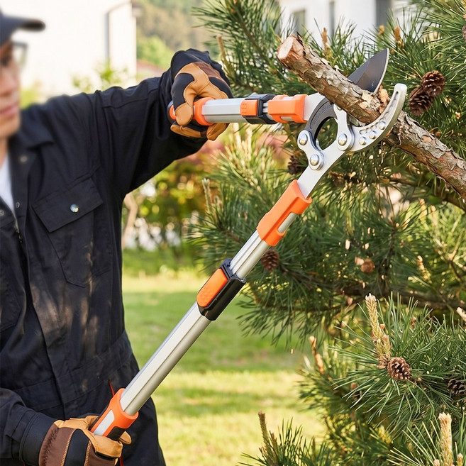 원예가위 높은 나무전지가위 굵은가지 전지가위 길이조절 대형, 1개