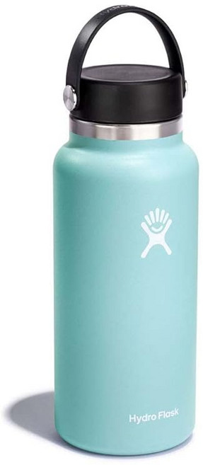 Hydro Flask 32 oz Wide Mouth with Flex Cap Stainless Steel Reusable Water Bottle Dew - Vacuum, 1개, 1ml, 상세페이지 참조