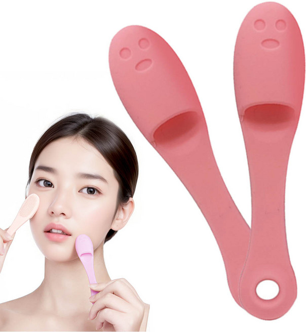 깔끔더하기 세안브러쉬 모공 블랙헤드 클렌징, 2개, 로즈핑크