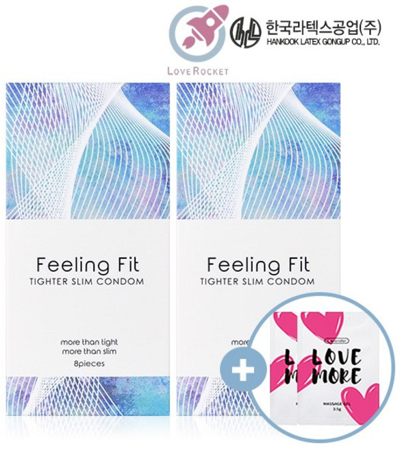 한국라텍스 필링핏 타이터슬림 슬림사이즈콘돔 (2박스) 16p + 사은품, 16개입, 2개