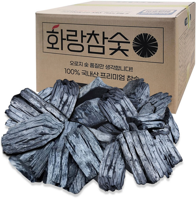 화랑 국산참숯 백탄 M사이즈 대용량 벌크포장 바베큐숯, 1개, 10kg