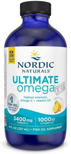 노르딕내추럴스 얼티메이트 오메가 엑스트라 3400mg EPA 1950/DHA 975 비타민 D3 레몬 맛 237ml, 1개 - 쿠팡
