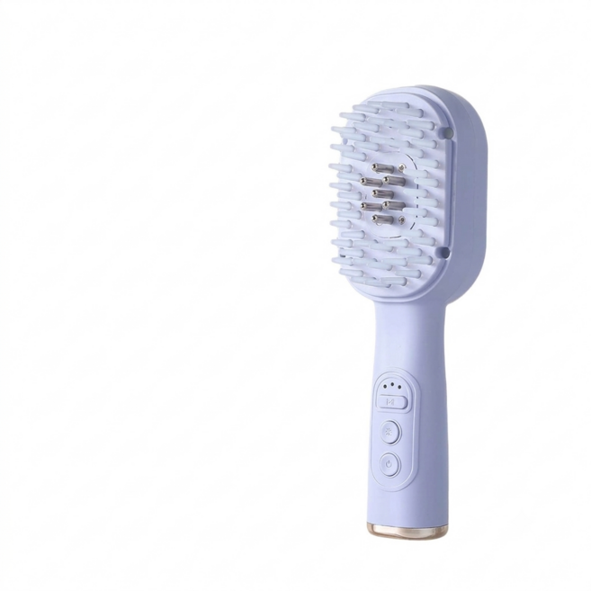 LED 레드라이트 두피 마사지기 EMS 미세전류 토닉 탈모 영양액 도포기 자동 생발 탈모예방 빗, 타로 밀크 퍼플, CH606