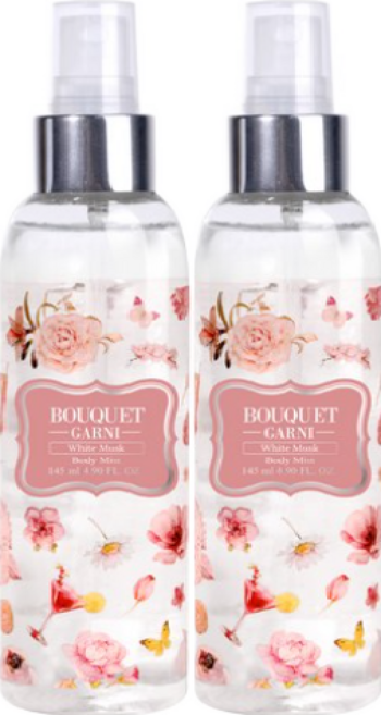 부케가르니 프래그런스드 바디미스트 화이트머스크, 145ml, 2개