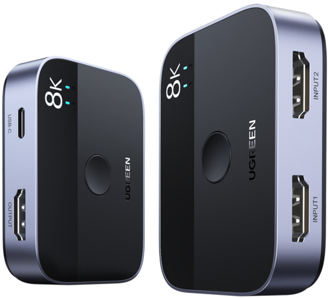 UGREEN 유그린 HDMI 2.1 2대1 양방향 스위치 8K60Hz 4K120Hz 셀렉터 PC Xbox시리즈X/S PS5/4 TV박스/스틱 닌텐도 스위치 애플TV 노트북 어댑터용, 1개, CM561